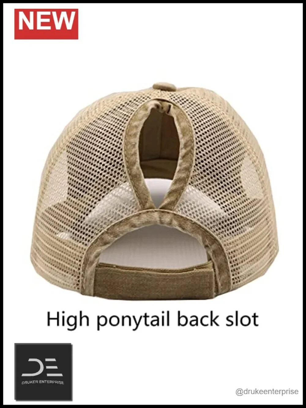 Distressed Baseball Cap with Ponytail Openings High Messy Bun Hats Washed